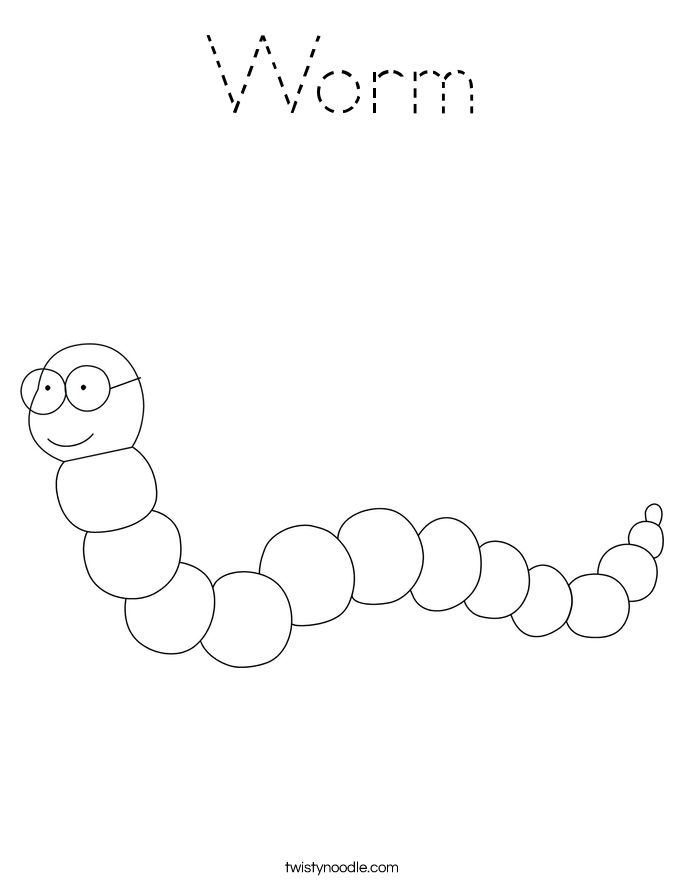 Worm Coloring Page