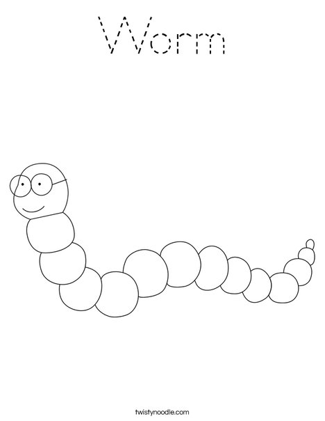Book Loving Worm Coloring Page