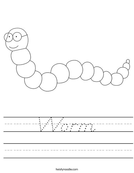 Book Loving Worm Worksheet