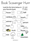 Book Scavenger Hunt Coloring Page