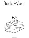 Book WormColoring Page