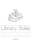 Library Rules Worksheet