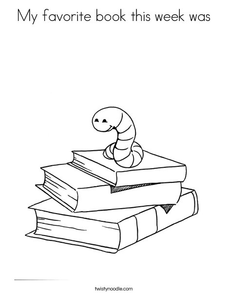 Book Worm Coloring Page