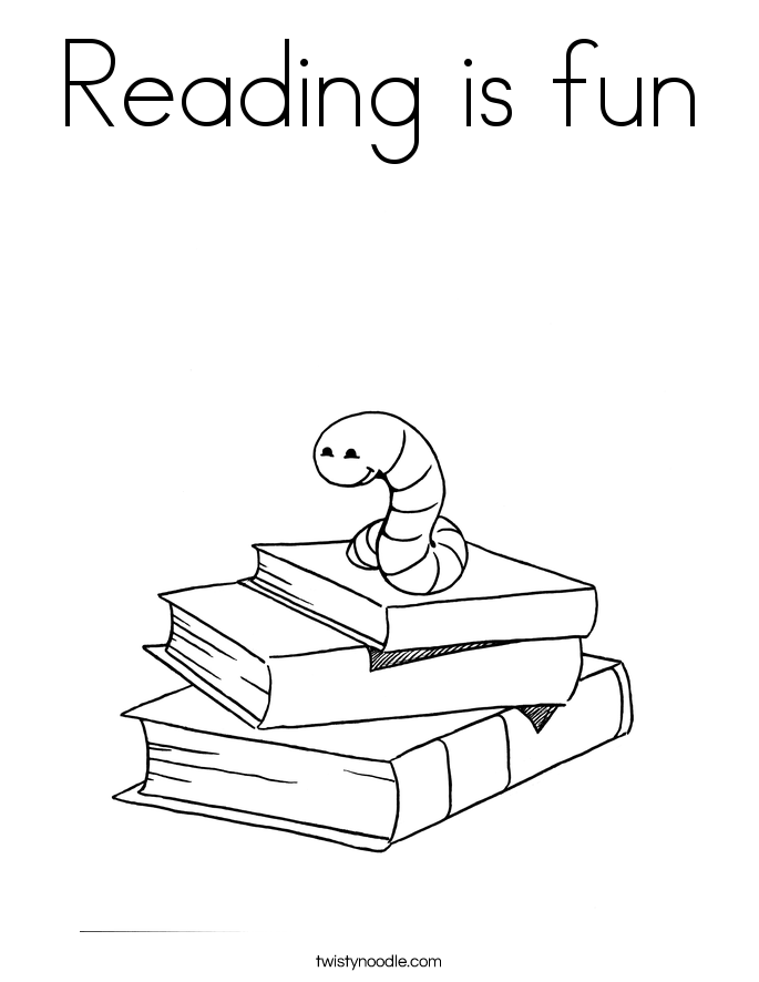 Reading is fun Coloring Page