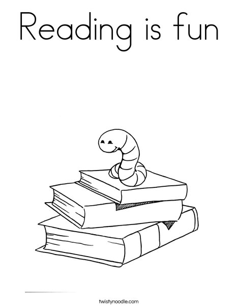 reading is fun coloring page twisty noodle