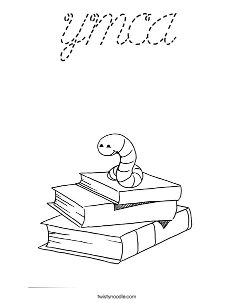 Book Worm Coloring Page