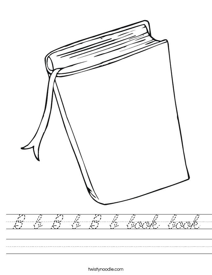 B b B b B b book book Worksheet