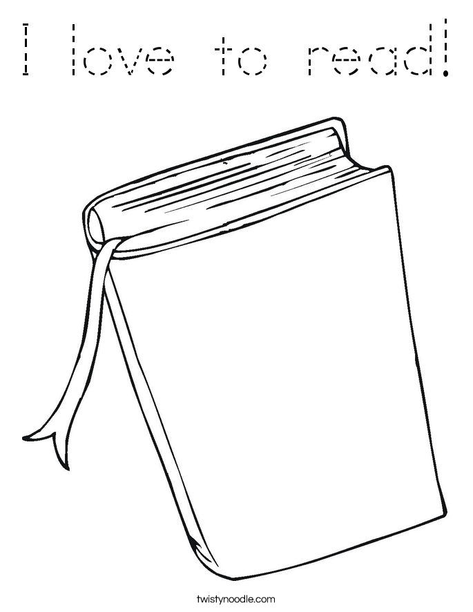 I love to read! Coloring Page