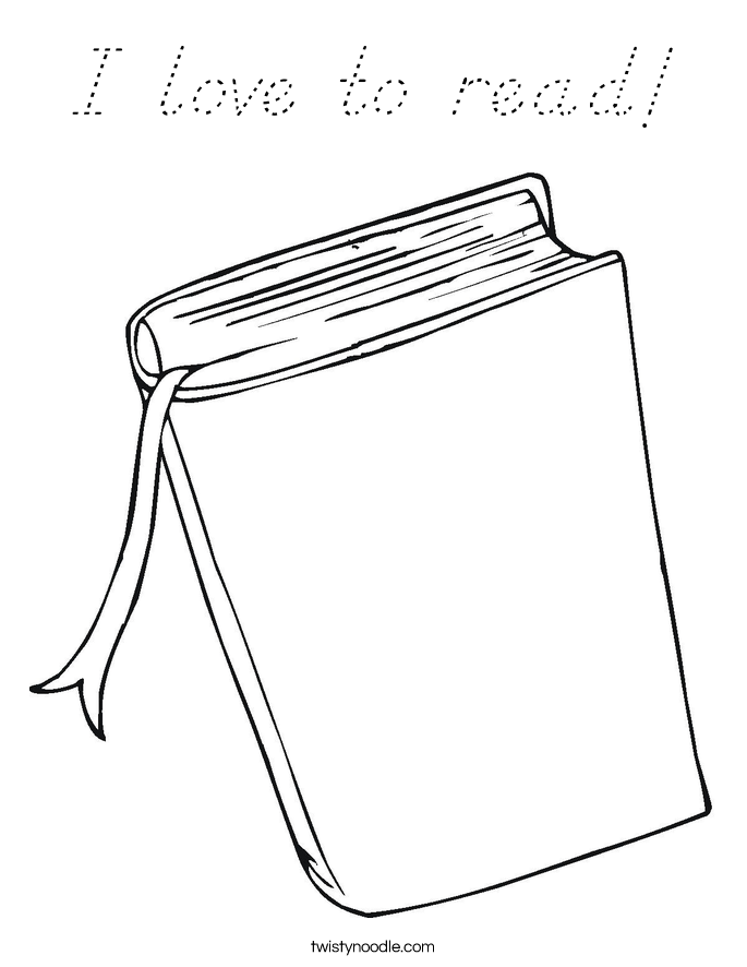 I love to read! Coloring Page