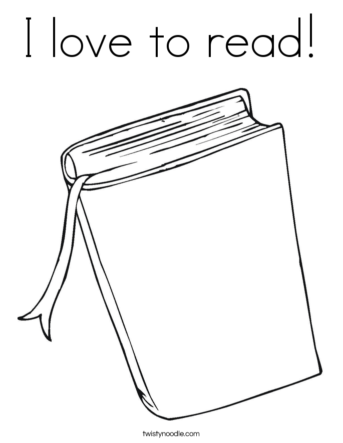 I love to read! Coloring Page