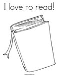 I love to read! Coloring Page