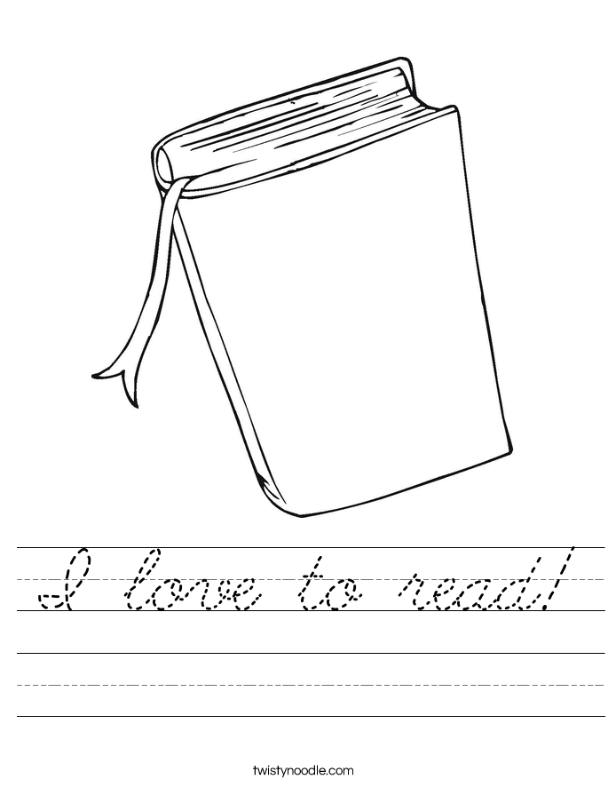 I love to read! Worksheet