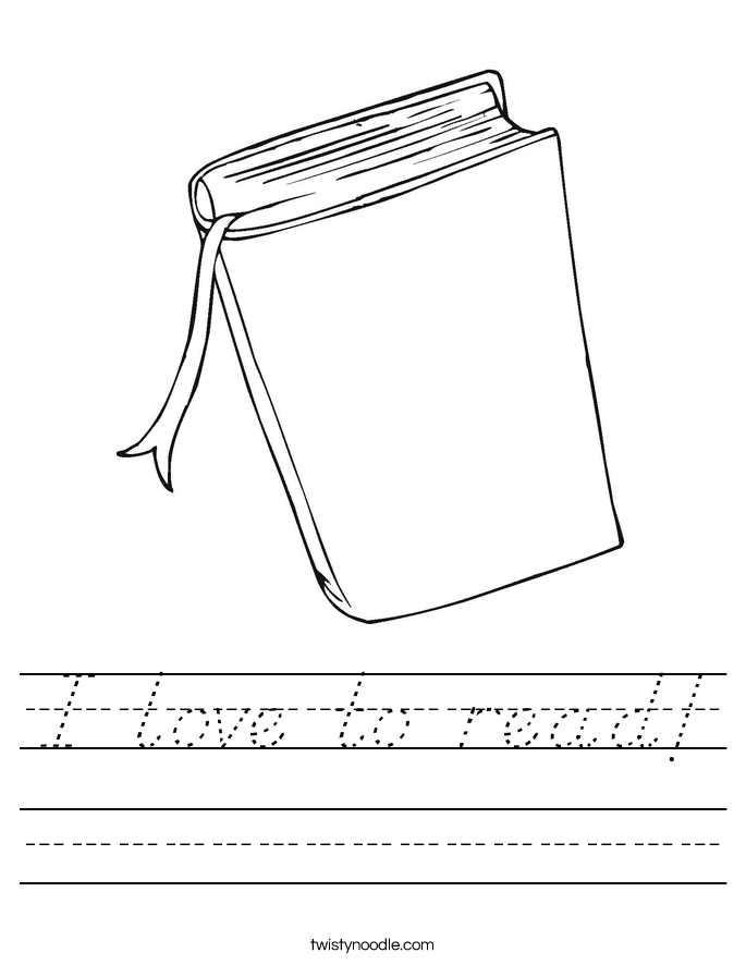 I love to read! Worksheet