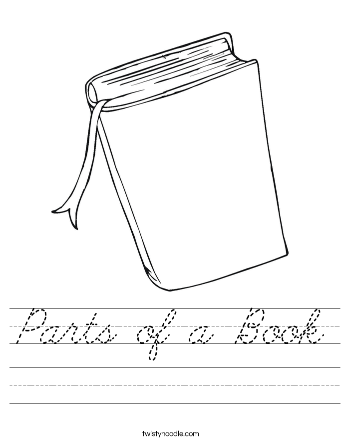 Parts of a Book Worksheet