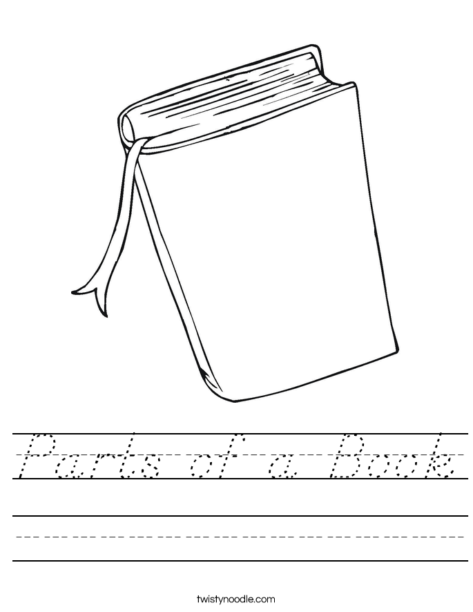 Parts of a Book Worksheet