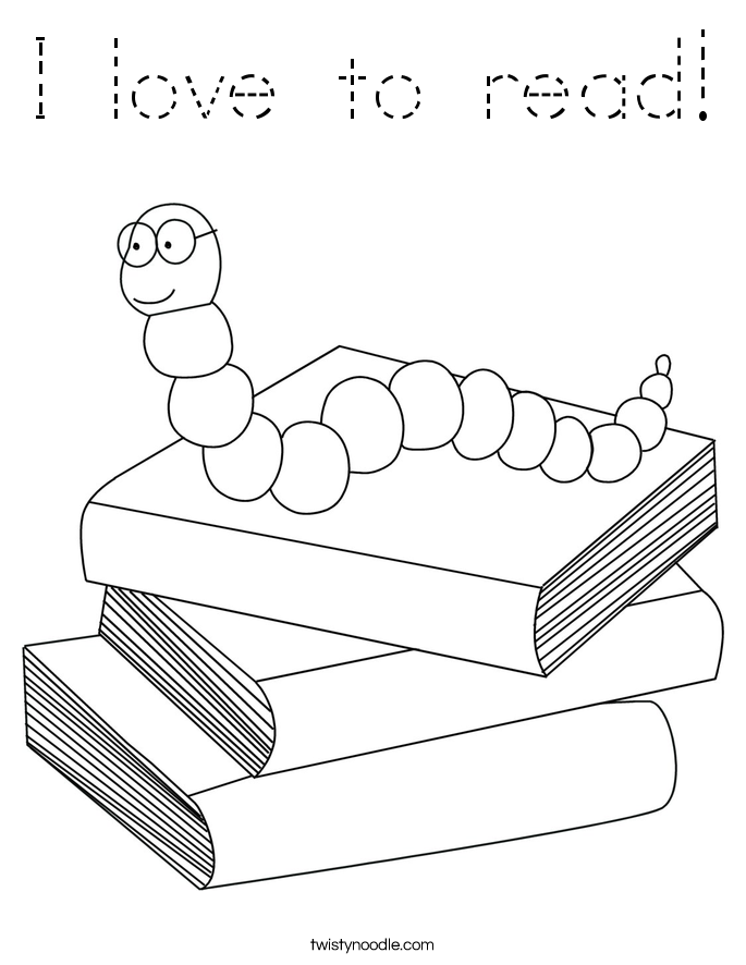 I love to read! Coloring Page