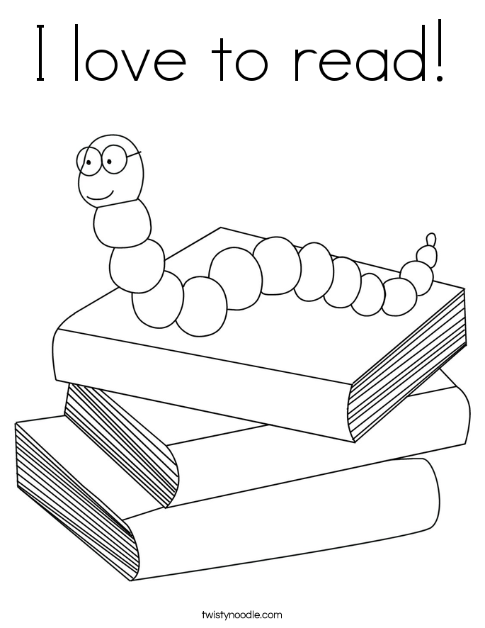 I love to read! Coloring Page