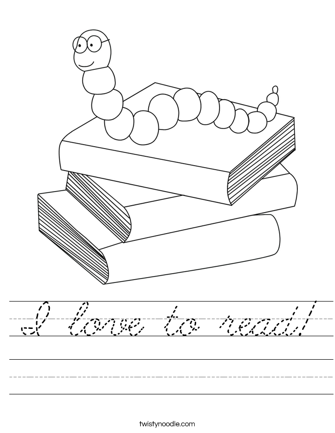 I love to read! Worksheet