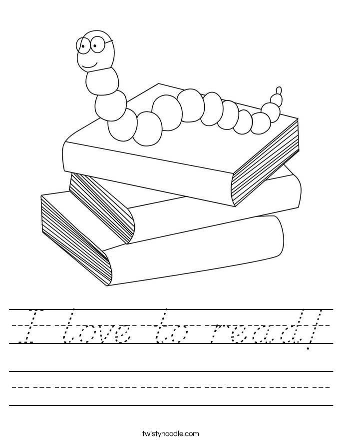 I love to read! Worksheet