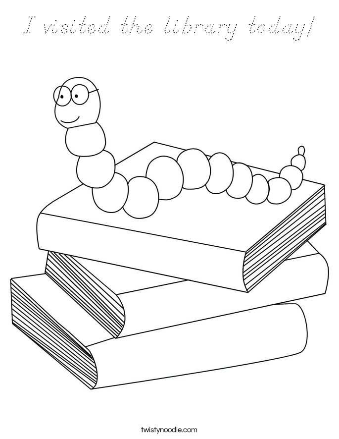 I visited the library today! Coloring Page