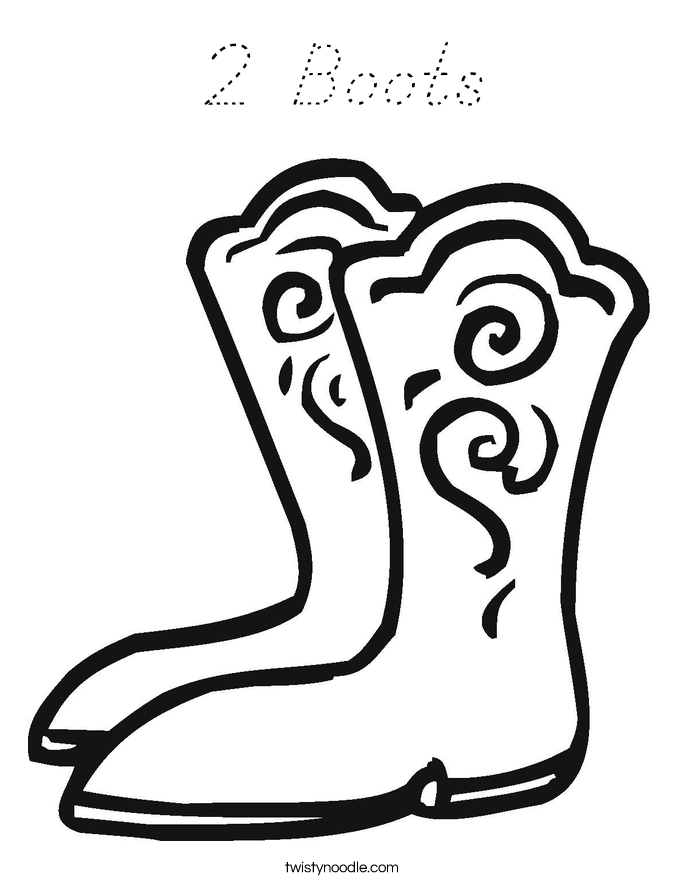 2 Boots Coloring Page