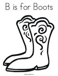 B is for BootsColoring Page