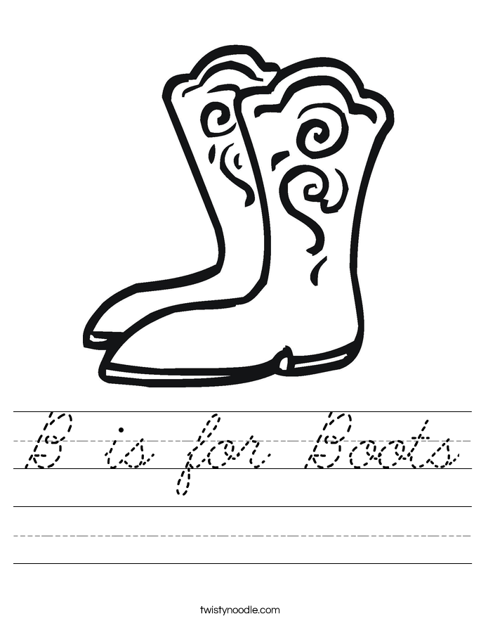 B is for Boots Worksheet