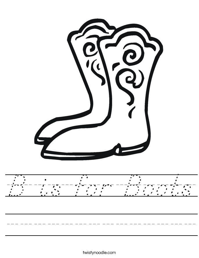 B is for Boots Worksheet
