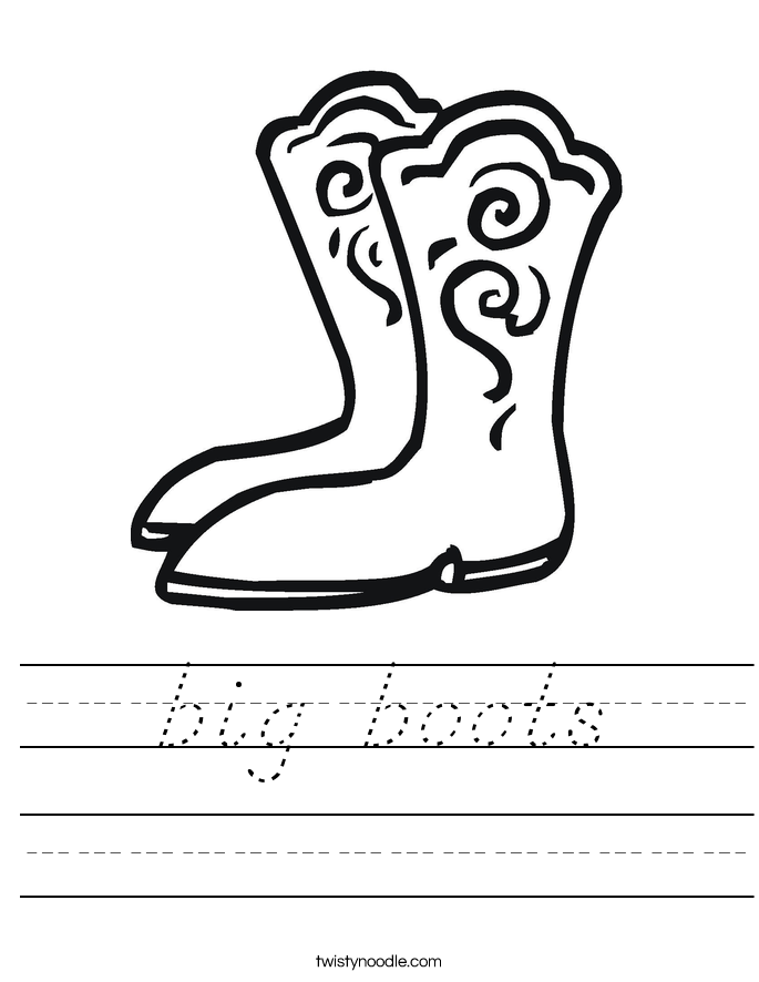 big boots Worksheet