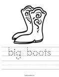 big boots Worksheet