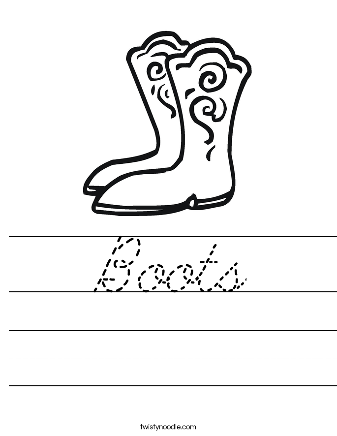 Boots Worksheet