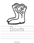 Boots Handwriting Sheet