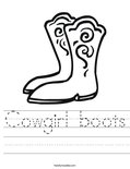 Cowgirl boots Worksheet