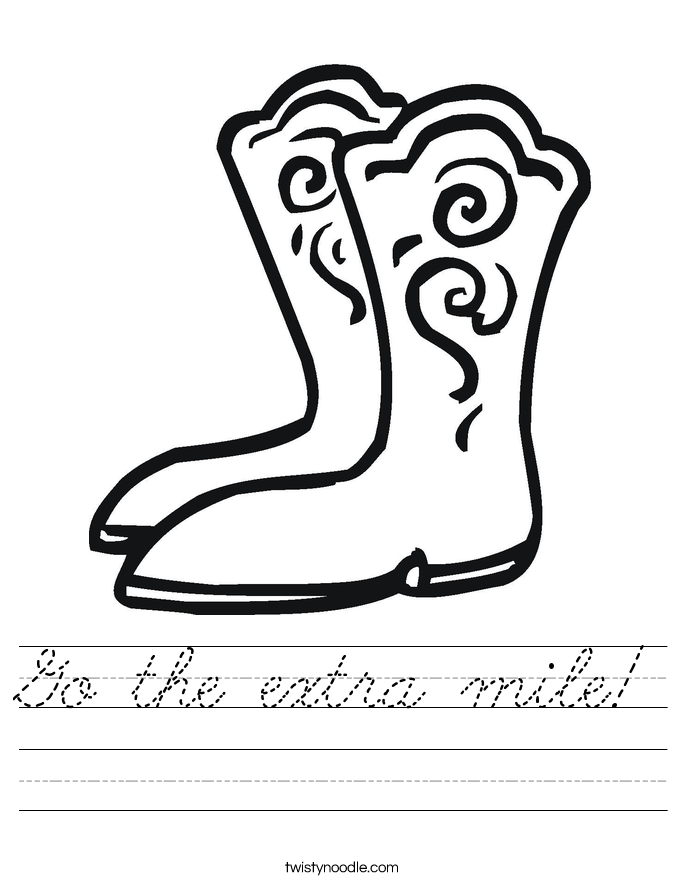 Go the extra mile! Worksheet