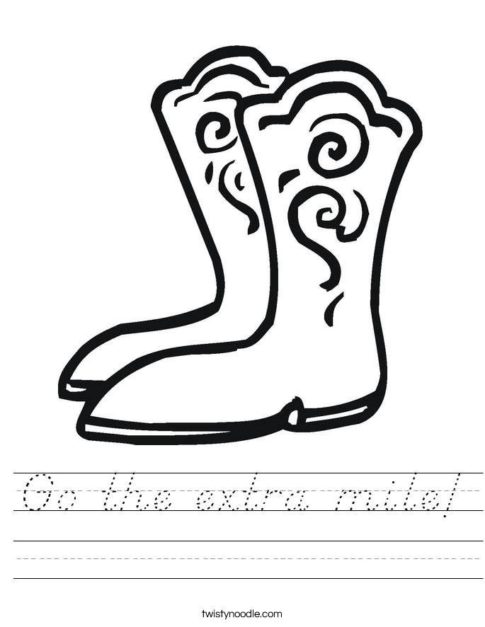 Go the extra mile! Worksheet