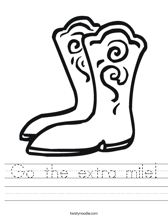 Go the extra mile! Worksheet