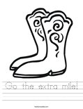 Go the extra mile! Worksheet