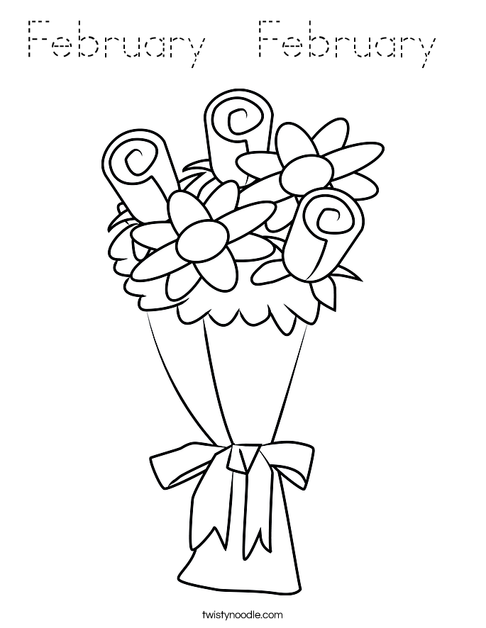 February  February  Coloring Page