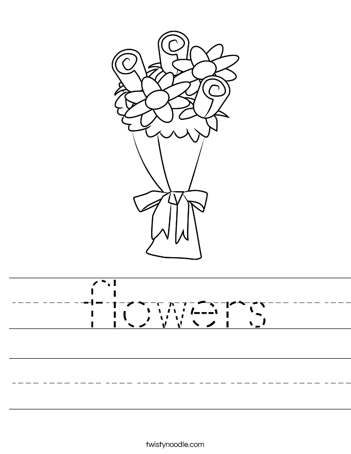 flowers Worksheet - Twisty Noodle