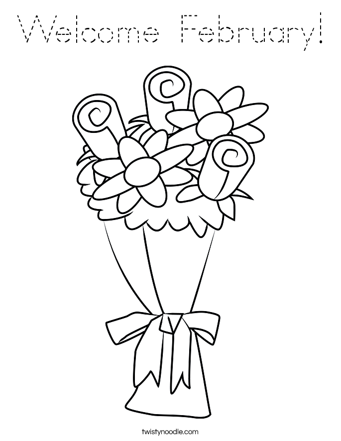 49 elegant pics February Coloring - Welcome February 7 Coloring Page Blockoutline 
