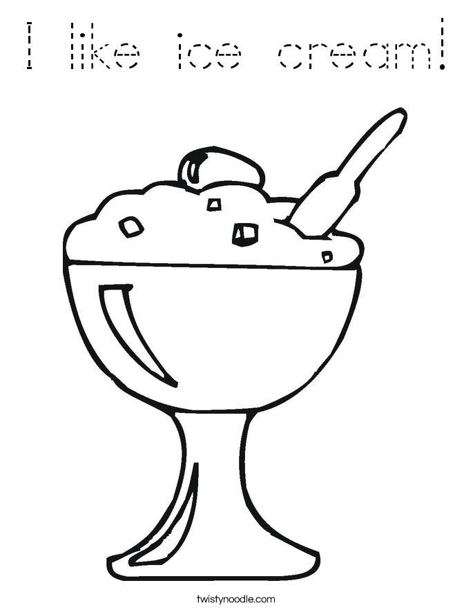 I like ice cream! Coloring Page