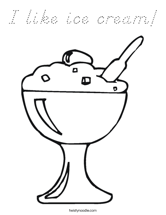 I like ice cream! Coloring Page