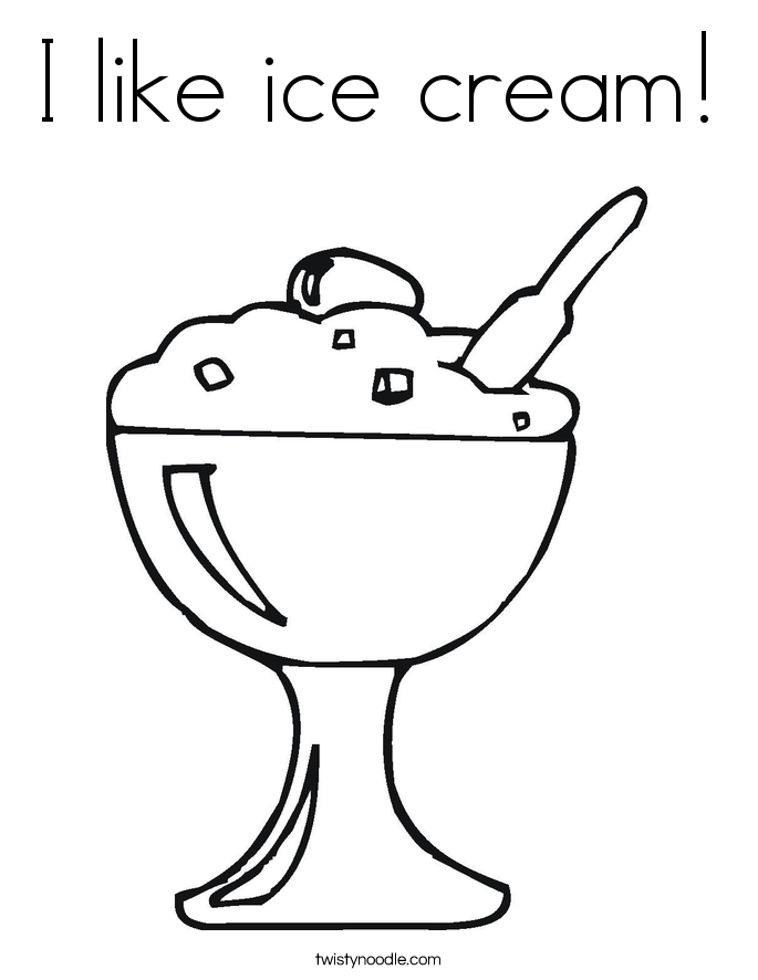 I like ice cream! Coloring Page