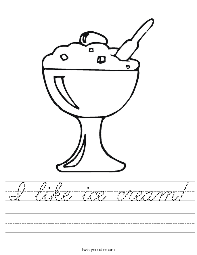 I like ice cream! Worksheet