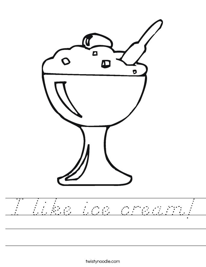 I like ice cream! Worksheet