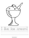 I like ice cream! Worksheet