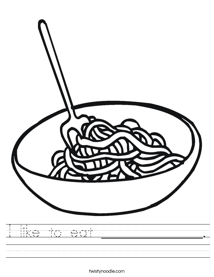 I like to eat _____________. Worksheet