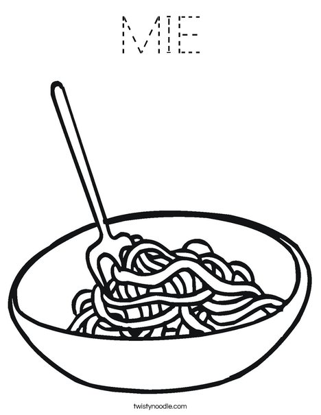 Bowl of Noodles Coloring Page