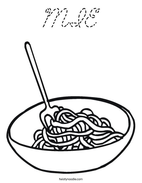 Bowl of Noodles Coloring Page