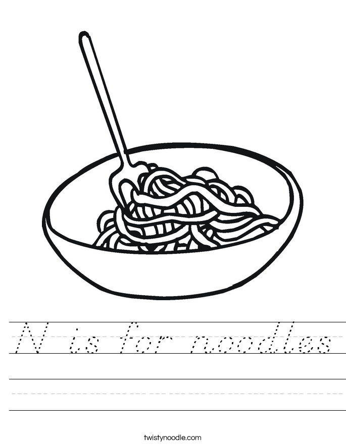 N is for noodles Worksheet D #39 Nealian Twisty Noodle N is for noodles Worksheet D #39 Nealian Twisty Noodle